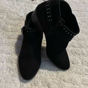 Black Studded Suede Short Boots Brand Unknown Size 7